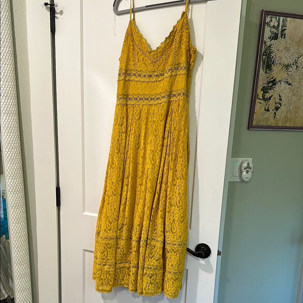 NSR Yellow Maxi Sundress Sleeveless Spaghetti Strap